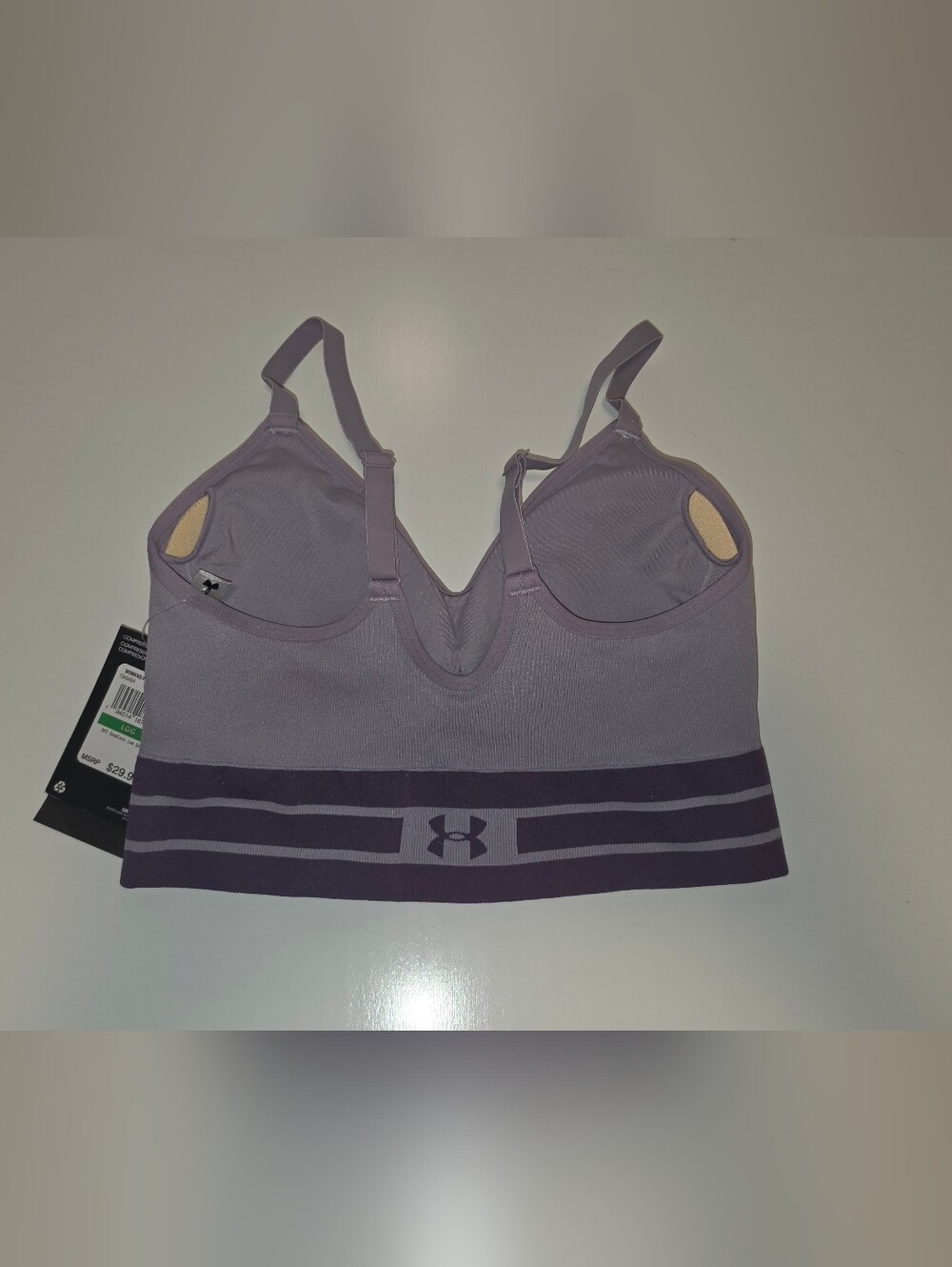 NWT Under Armour Seamless Light Support Sports Bra Purple Large - Picture 6 of 9